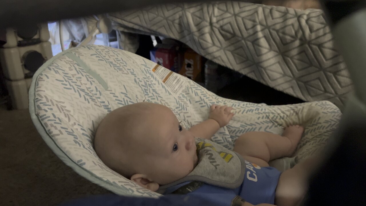 Baby blowing raspberries