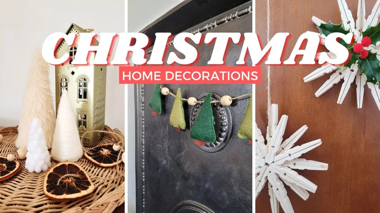 DIY CHRISTMAS DECORATIONS - Peg Star, Christmas Garland and Styrofoam Trees