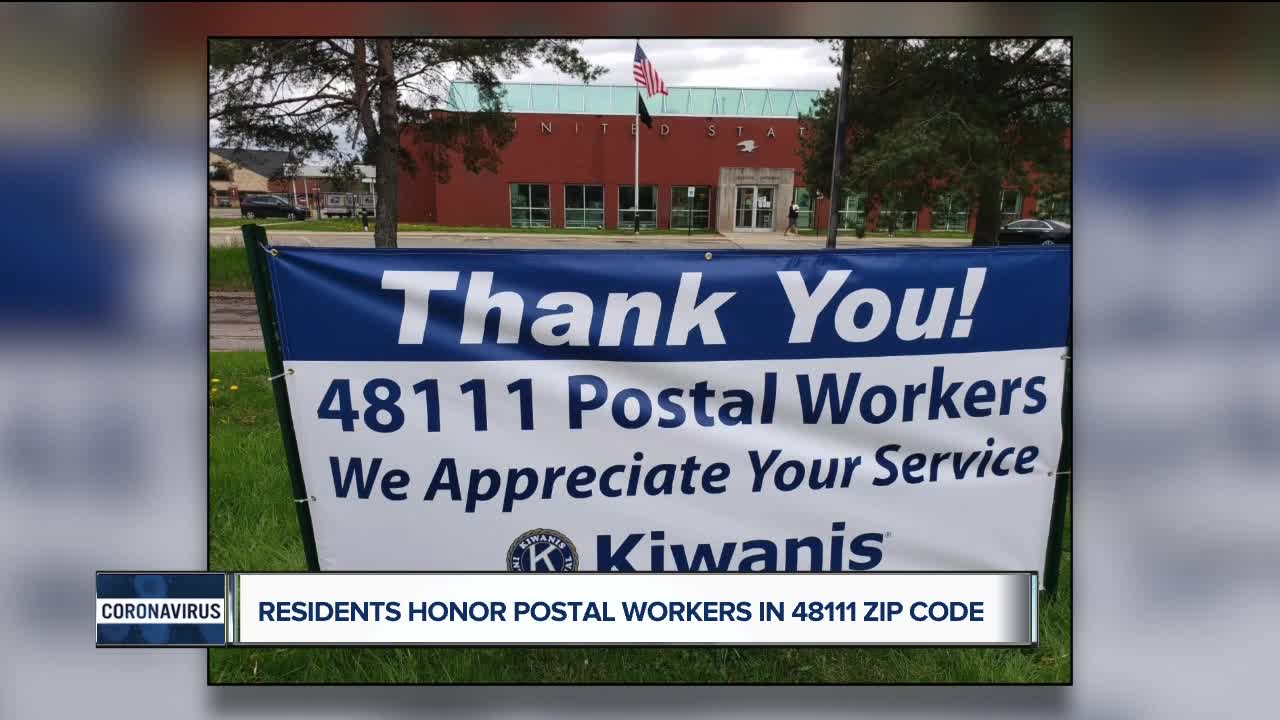 Residents honor postal workers in 48111 zip code