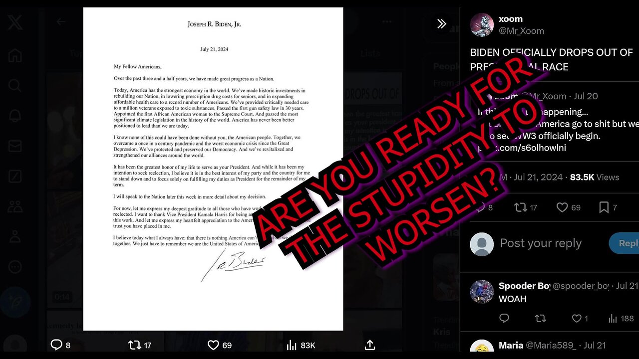 Biden Drops Out After Health Concern. Get Ready For Stupidity To Get Worse.