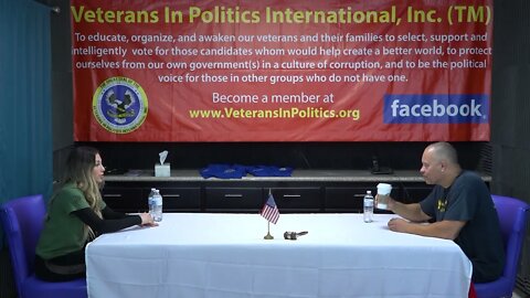 Crissy Peña discuss financial investments on the Veterans In Politics Video Internet talk-show