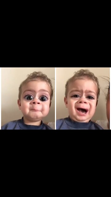 Silly video filter instantly calms crying 😭 baby