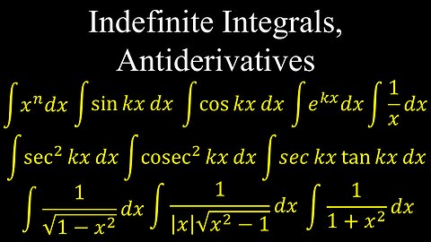 Indefinite Integrals, Antiderivatives - Calculus