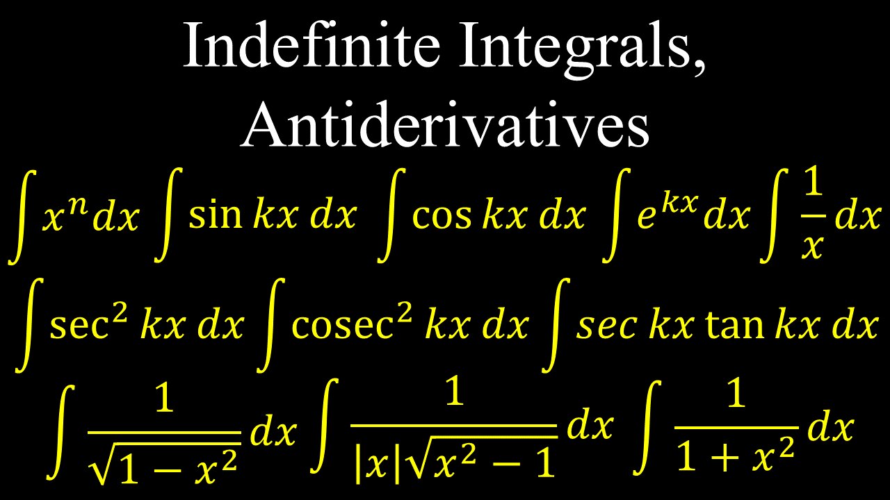 Indefinite Integrals, Antiderivatives - Calculus