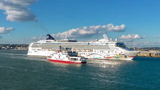 Norwegian Star NCL cruise leaving Southampton 16th Sept 2022 to Le harve 4k drone aerial footage