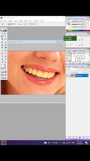 photoshop 7 tutorial yellow teeth whitening kaise kare