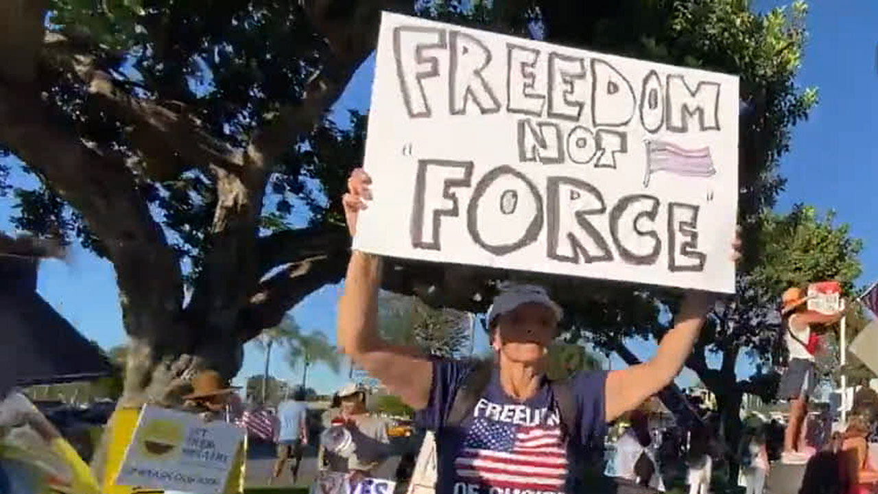 Biden Gets A Massive Protest Crowd When He Arrives As Newsome Event