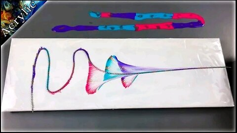 Abstract Floral Art using a String/Chain Pull on a Large Canvas