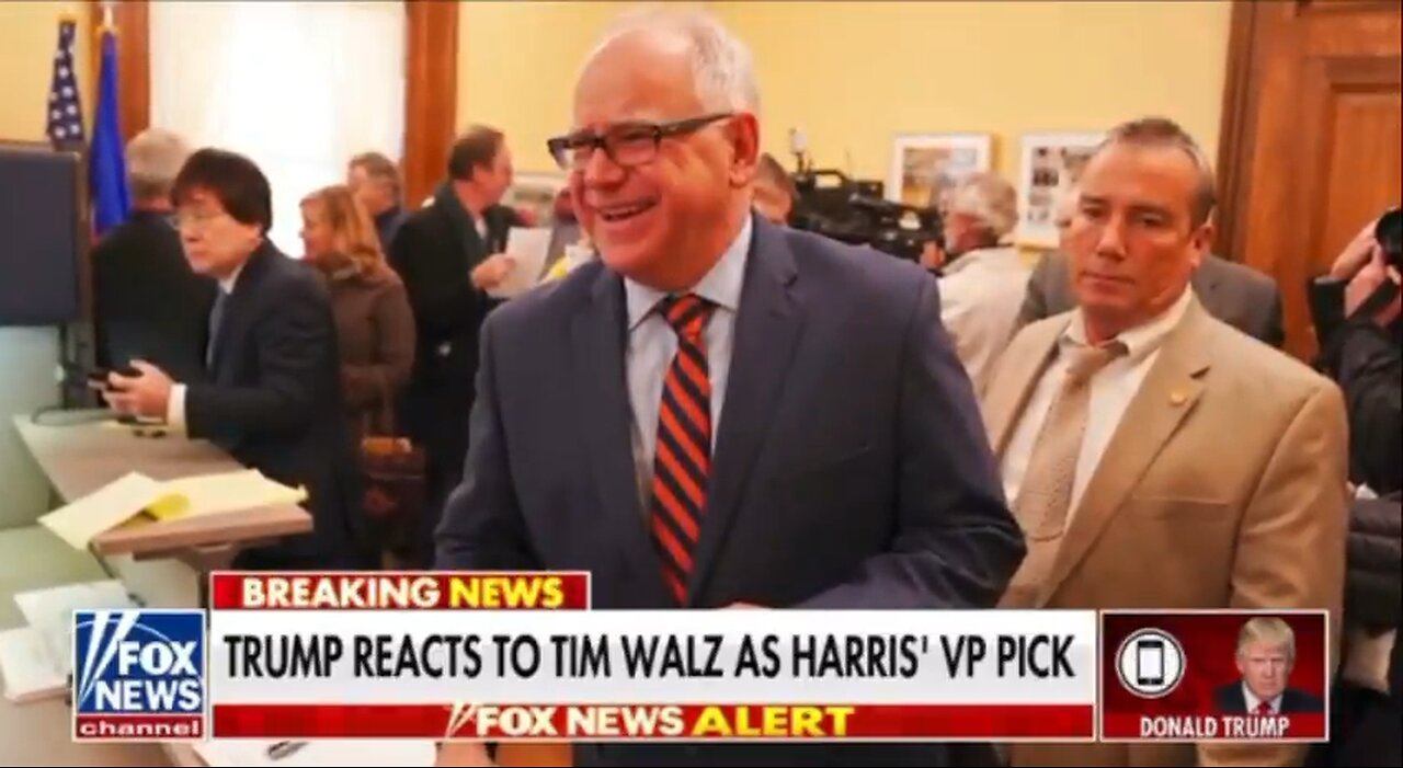 Trump Reacts to Tim Walz as Kamala’s VP Pick