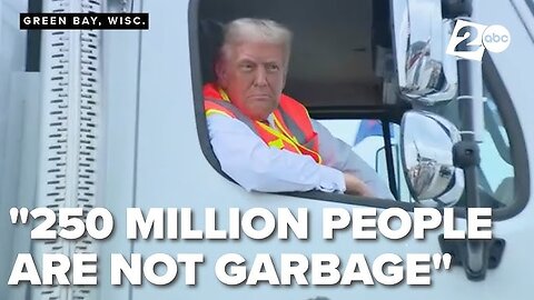 Trump hits Wisconsin in garbage truck 'in honor of Kamala and Joe Biden'