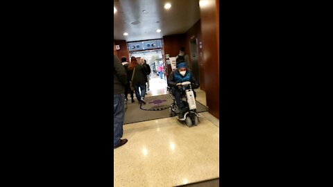 The long line of people for covid jab