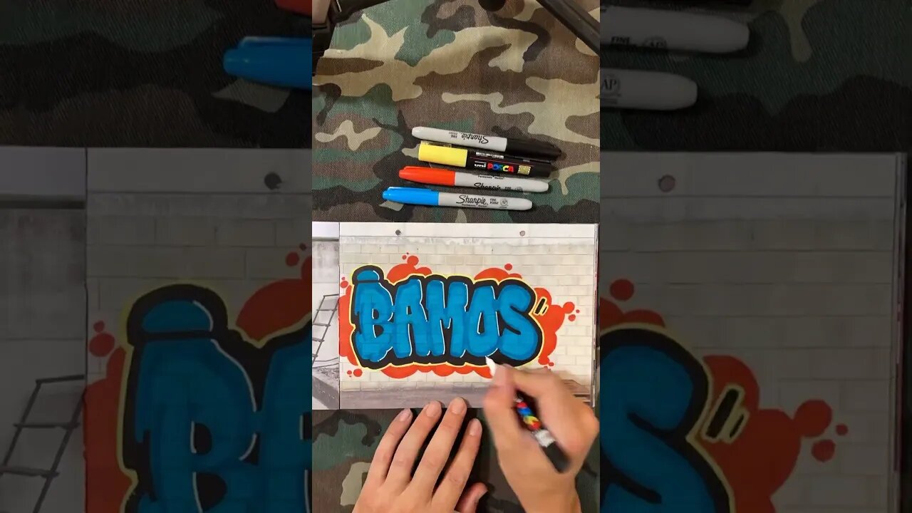 SMOOTH GRAFFITI PIECE WITH MARKERS! 🔥 #graffiti #graffitiart #graff