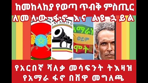 ክተት አማራ -የሻለቃ መሳፍንት ጥሪና የሸዋ ፋኖ ለደብረብርሃን አማራ ያስተላለፈው ጥሪ- ከመከላከያ ሾልኮ የወጣ ጥብቅ ምስጢር..ለመላው ፋኖ አና ልዩ ሃይል