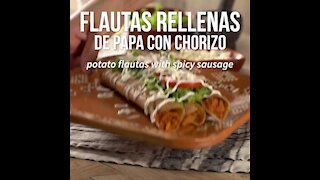 Flautas de Papa con Chorizo