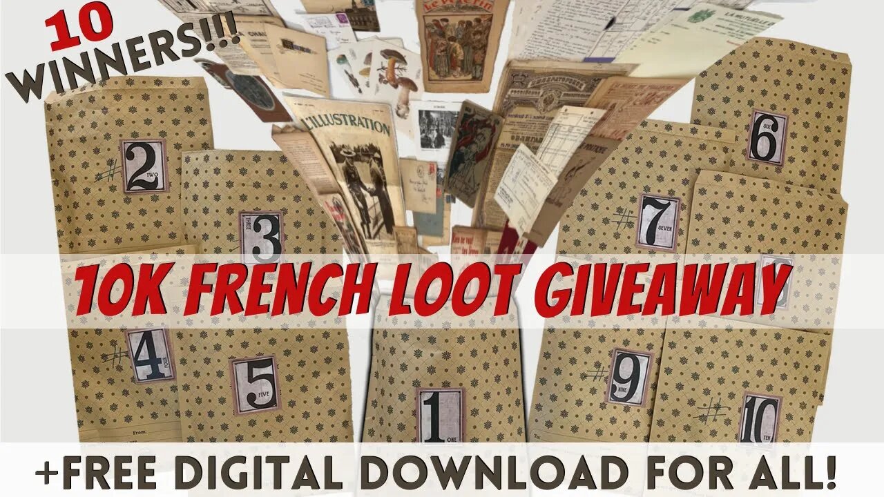 10K Giveaway & Free Digital Downloads of Authentic French Loot! | Vintage French Ephemera Finds