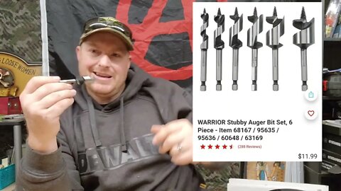 HARBOR FREIGHT Warrior stubby arger bit set 6 piece