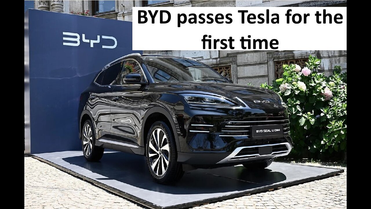 BYD passes Tesla for first time