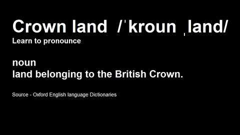 Crown Land - A remnant from the days of Monarchs
