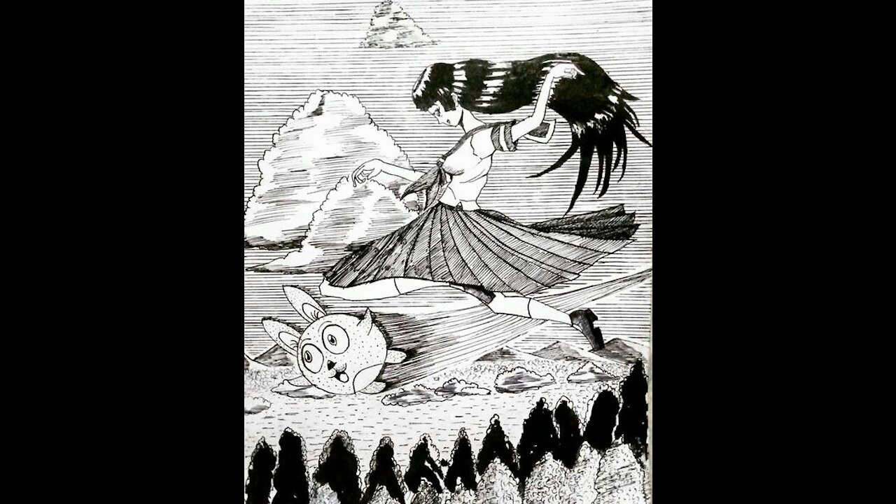 Inking whit G-pen and black inking