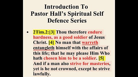 Spiritual Self Defense - Pastor Bob Hall