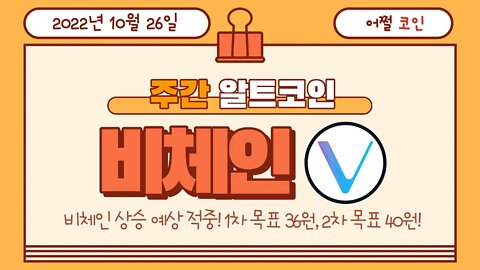 비체인 전망 투자전략 차트분석 VET trading point VeChain chart analysis | 비트코인 실시간 생방송 쩔코TV 10월26일