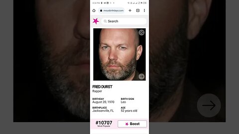 HAPPY 52 BIRTHDAY FRED DURST Rapper