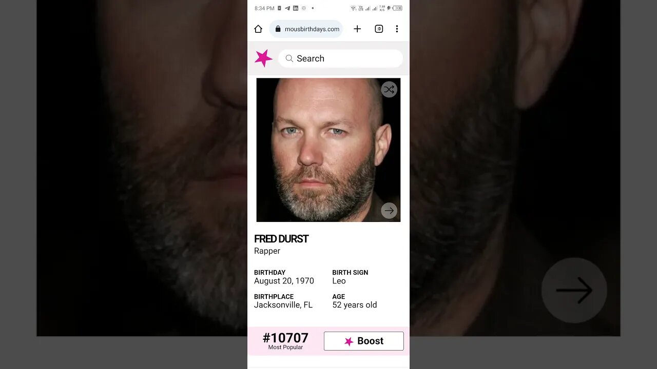 HAPPY 52 BIRTHDAY FRED DURST Rapper