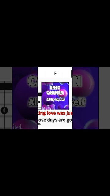 ERIC CARMEN All By My Self Chords & Lyrics