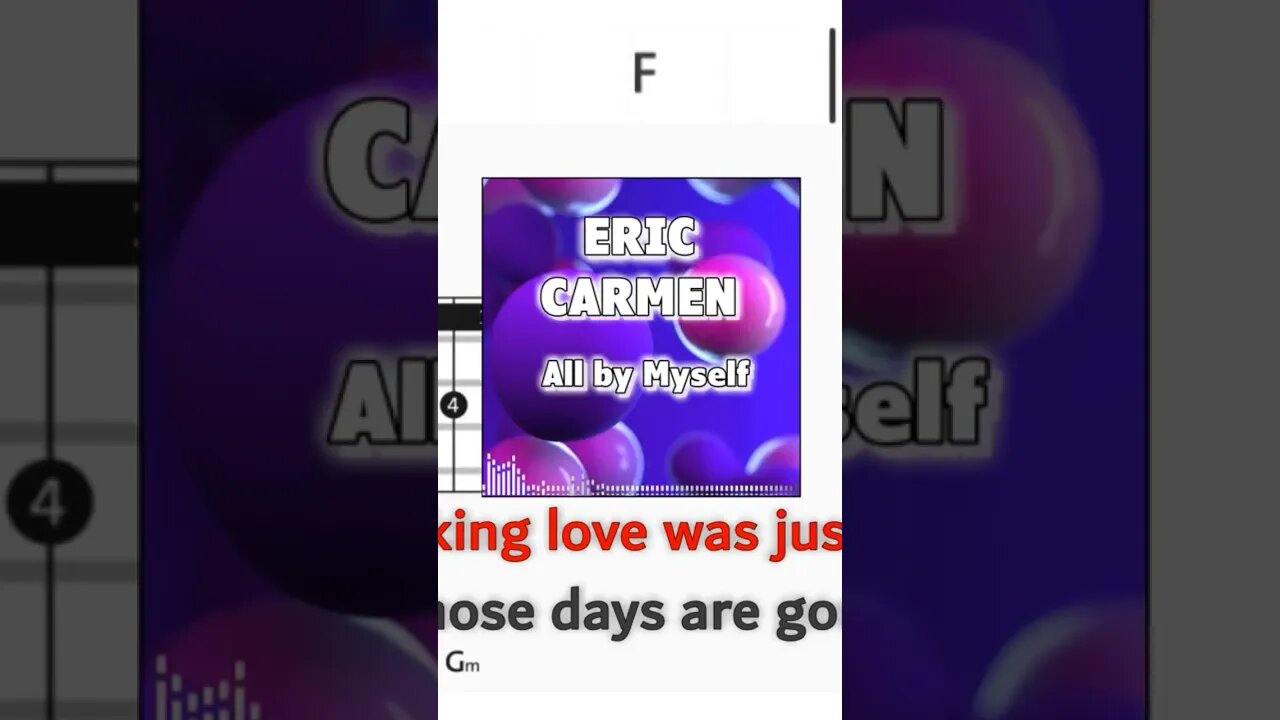 ERIC CARMEN All By My Self Chords & Lyrics