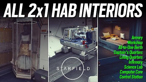 All 2x1 Hab Interiors - Starfield - Ship Building Guide #PCGamePass