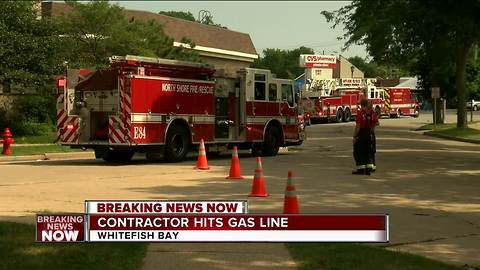 Punctured gas line causes leak in Whitefish Bay