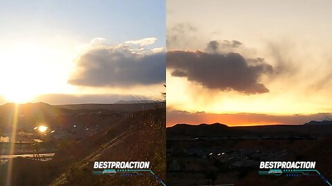 Clouds time-lapse with sunset: 5 hours in 3 minutes. GoPro.