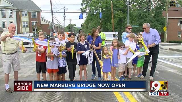 After being closed for months, busy Marburg Ave. reopens with new bridge