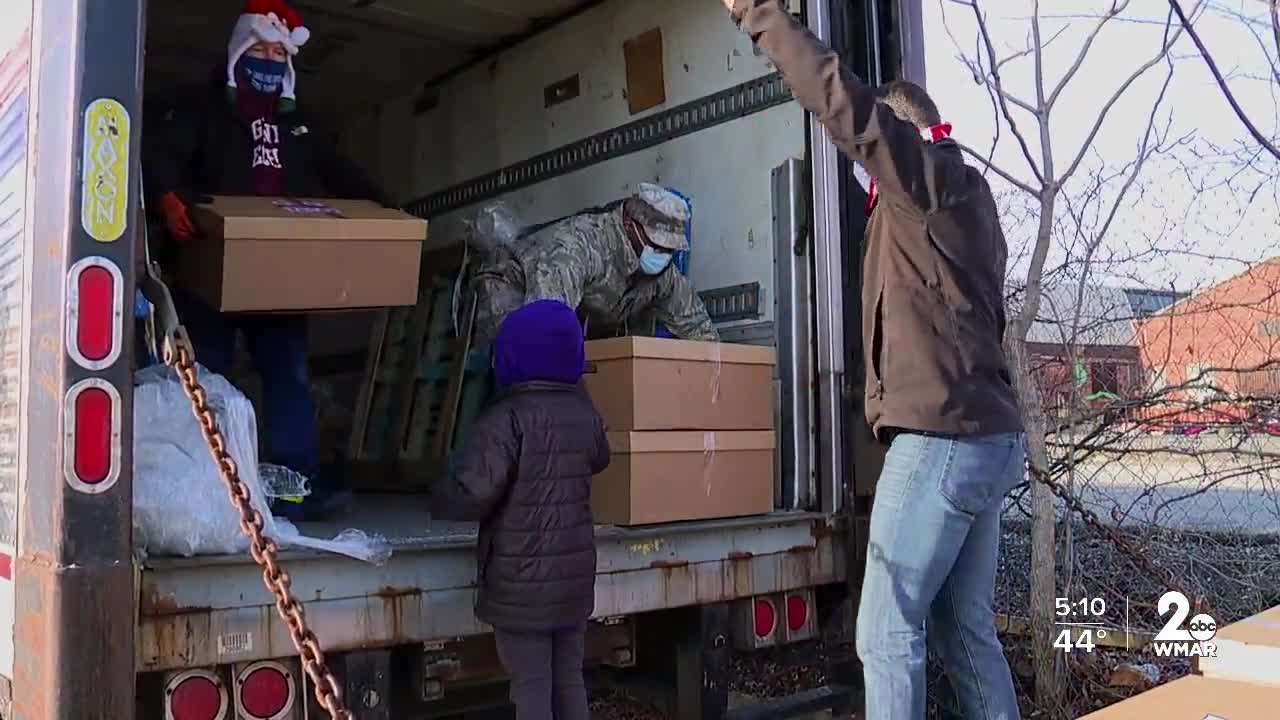 Salvation Army of Central Maryland hands out meals to families in need