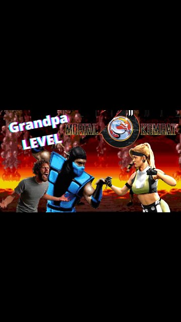 Grandpa playing 1996 Ultimate Mortal Kombat 3 Arcade Game.