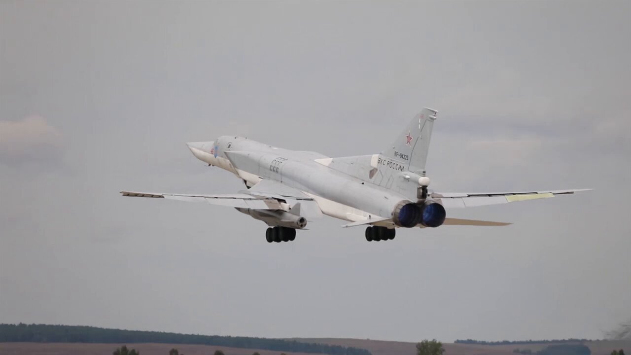 Flight-tactical exercise of long-range Tu-22M3 bombers in Irkutsk region of Russia