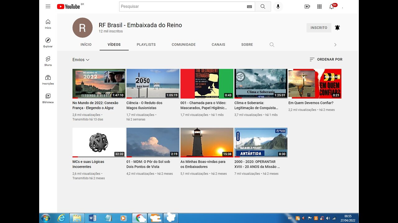 Plataforma YT Sabotando o Canal RF Brasil - Embaixada do Reino