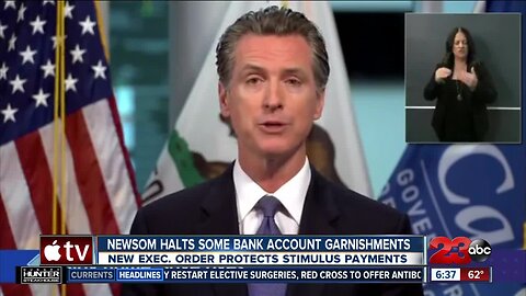 Gov. Newsom signs executive order prohibiting garnishments of stimulus payments