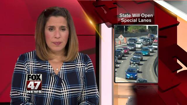 Michigan to open special lanes to ease highway congestion