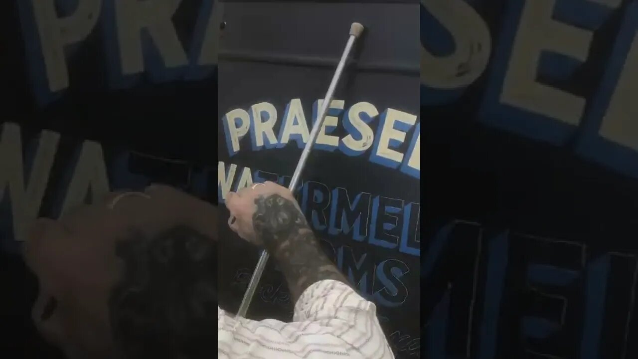 Sign painting a vintage truck door Praesel’s Watermelon Farm Rockdale, Texas