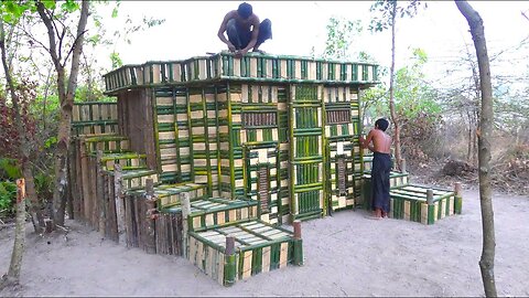 Amazing Build Mini House Villa Using Bamboo And Wooden ( 100% )