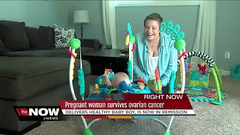 Pregnant woman survives ovarian cancer, delivers healthy baby boy