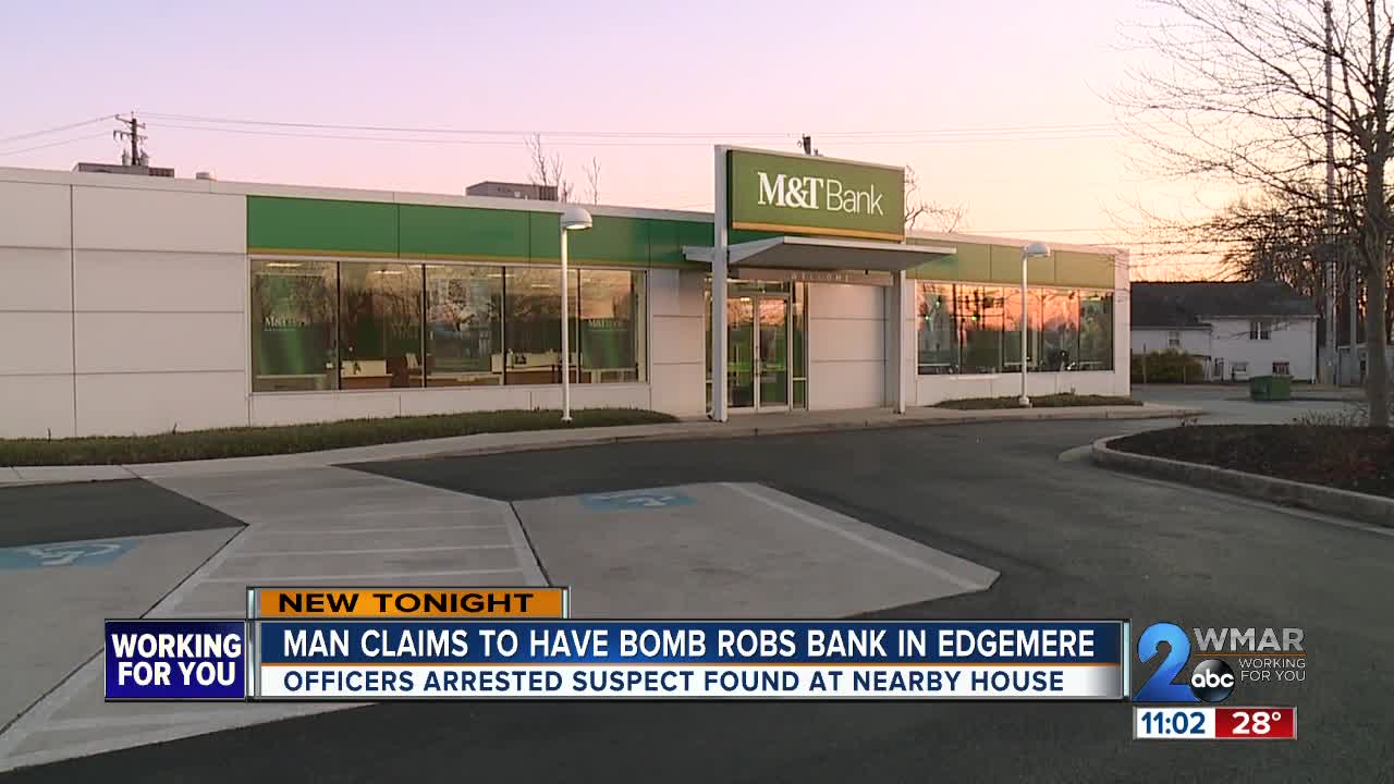 Man arrested after robbing a Baltimore County bank