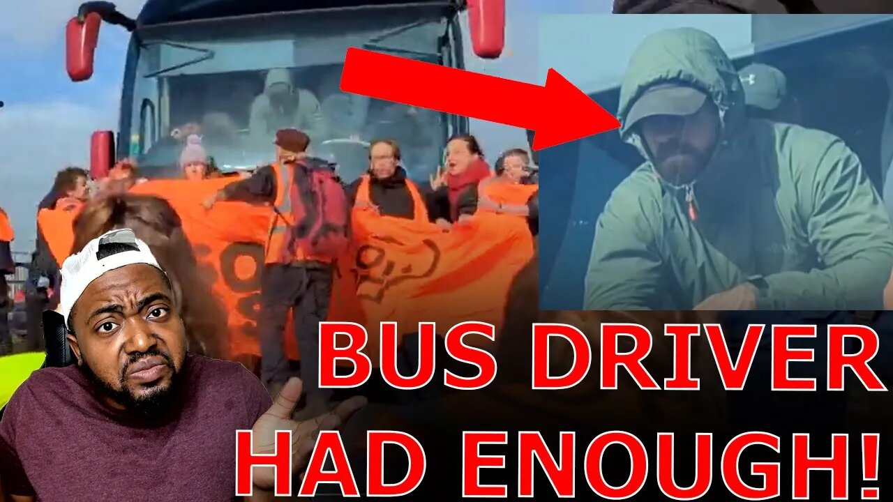 Climate Protestors CRY VICTIM As Bus Driver Taking Illegals To 'Prison Ship' RAMS THROUGH Blockade!