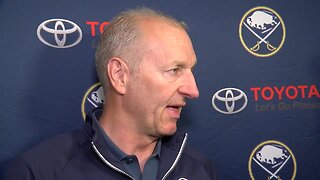 Ralph Krueger speaks to the media following Sabres Development Camp