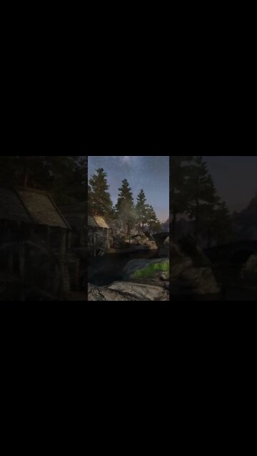 Fall Asleep Fast | Skyrim Camping Near Frost River Sawmill | ASMR Nature & Rain Sounds! | Shorts 02