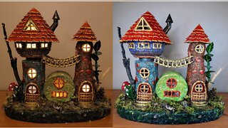 DIY Fairy Tower Using Assorted Containers | Fairy House