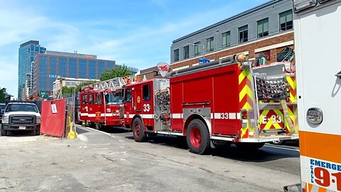 Boston Fire Department and EMS respond a serious injury on Boylston Street