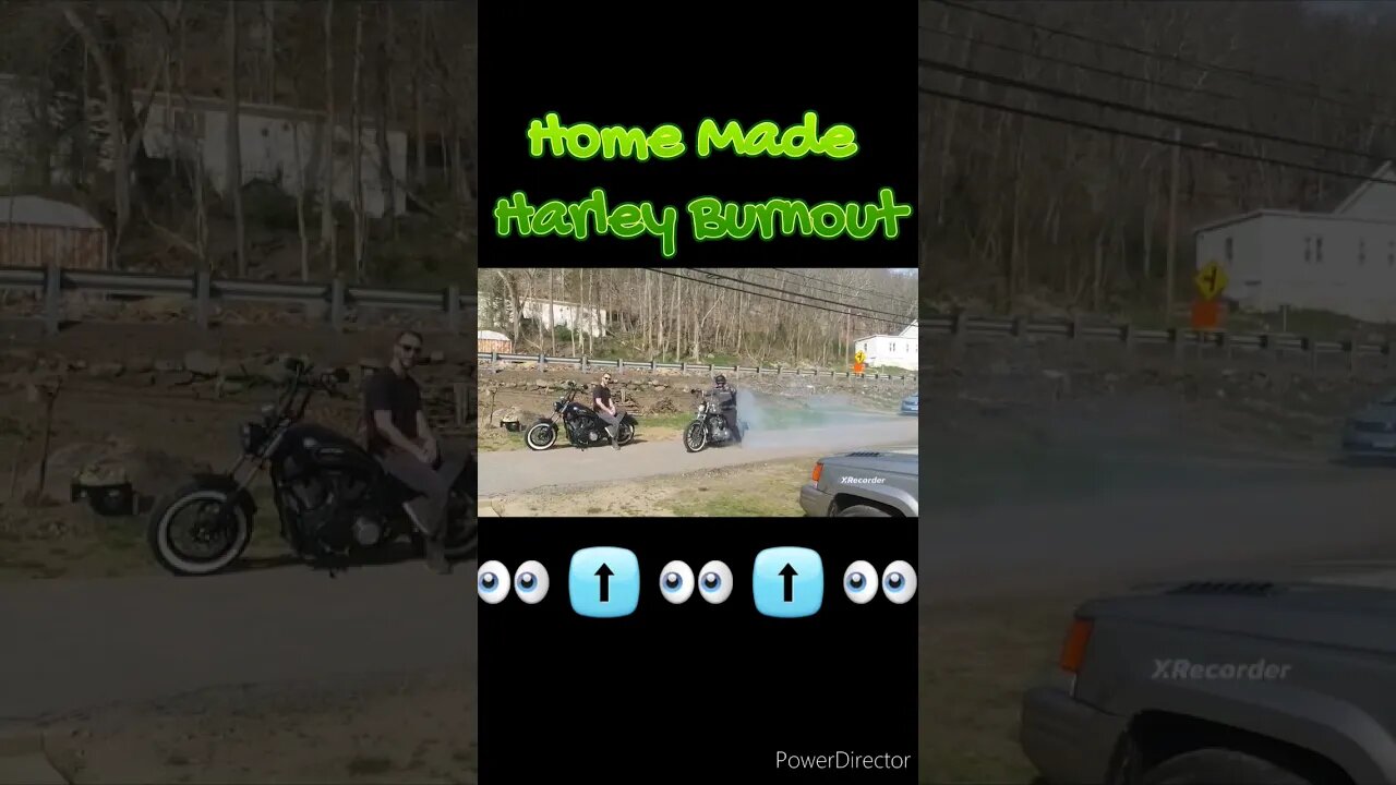 Buddy's Home Made Harley Burn out! 😳 #shorts #viral #new #video