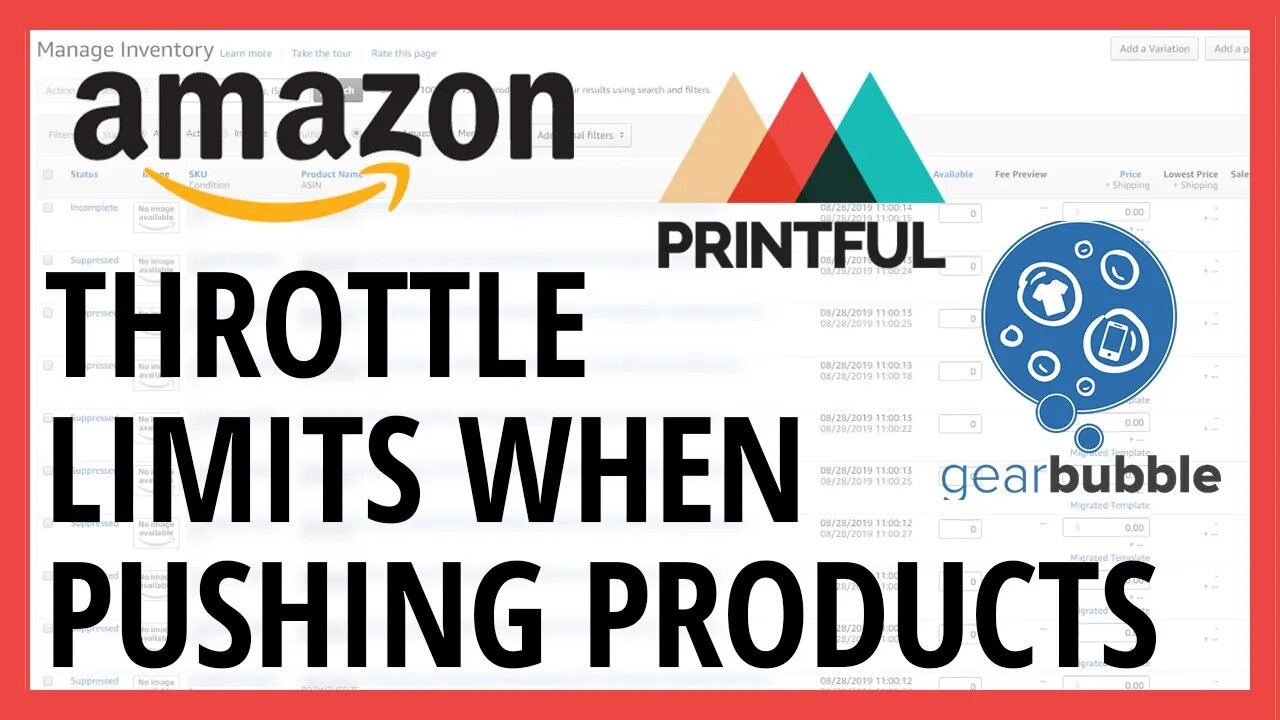 Amazon Throttle Limits When Creating Print On Demand Listings Using A GTIN Exemption